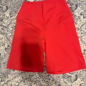 Reflex Red High-Rise Bike Shorts with Side Panels